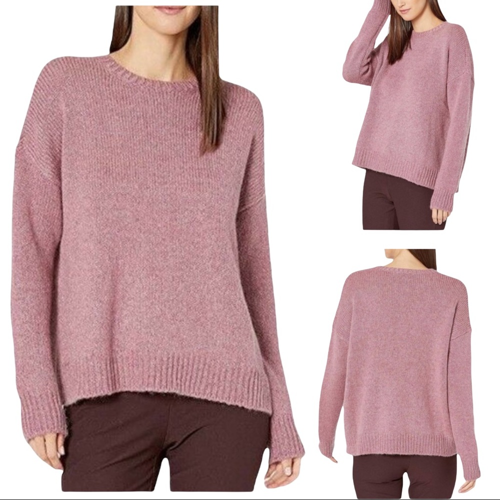 Eileen Fisher Airspun Wool Mohair Blend Crewneck Sweater Oversized Pink S/L/XL